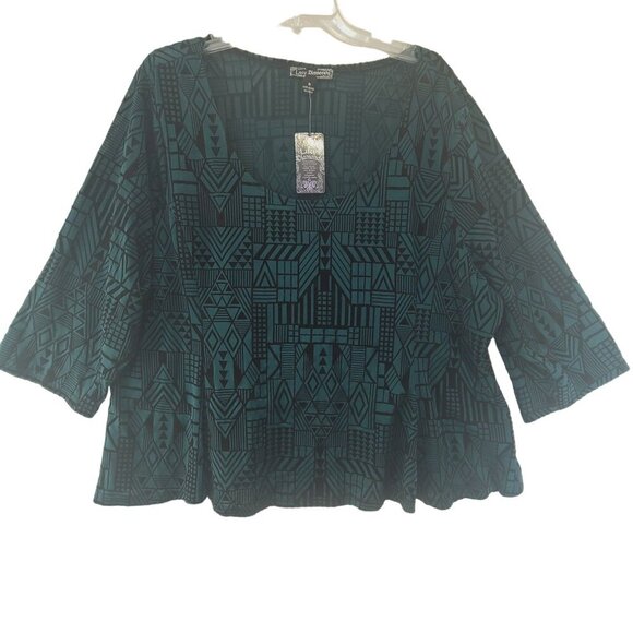 Lucy Diamonds NWT Women's Long Sleeve Pullover Top Green Size 5X - Picture 1 of 9